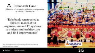 @lucbrandts@p3pijn
“Rabobank constructed a
physical model of its
organization and IT systems
to understand architecture
an...