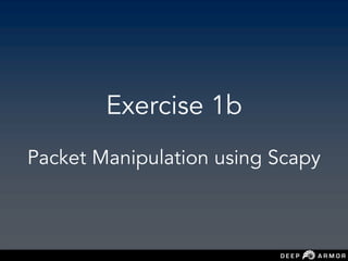 Exercise 1b
Packet Manipulation using Scapy
 