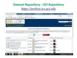 Dataset Repository - UCI Repository
https://archive.ics.uci.edu
42
 