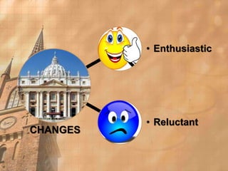 • Enthusiastic 
• Reluctant 
CHANGES 
 