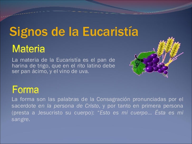 Sacramento de la eucaristía