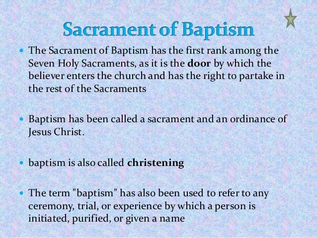Sacrament of baptism