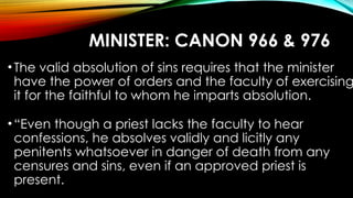 THE SACRAMENT OF RECONCILIATION / PENANCE IN THE ROMAN CATHOLIC CHURCH ...