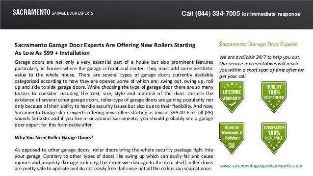 Sacramento Garage Door Experts Are Offering New Rollers Starting As L