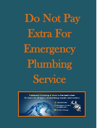Do Not Pay
Extra For
Emergency
Plumbing
Service
 
