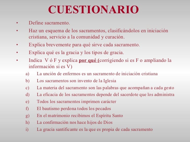 Sacramentos para clase