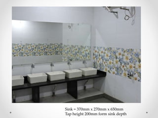 Sink = 370mm x 270mm x 650mm
Tap height 200mm form sink depth
 