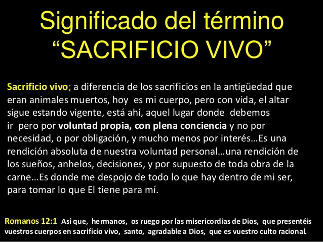 Sacrificio vivo biblia