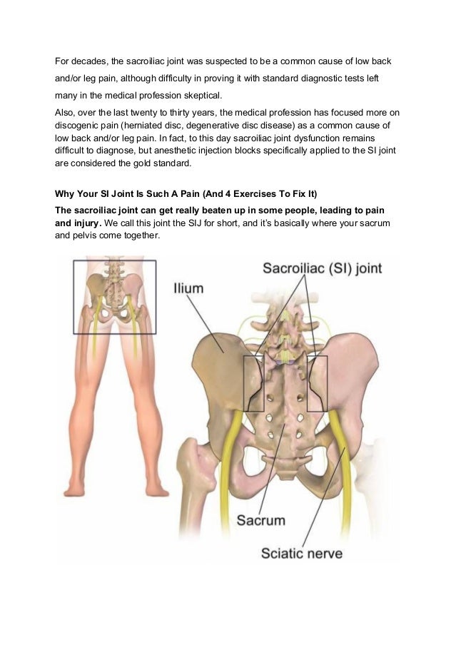 Exercise for sacroiliac joint dysfunction