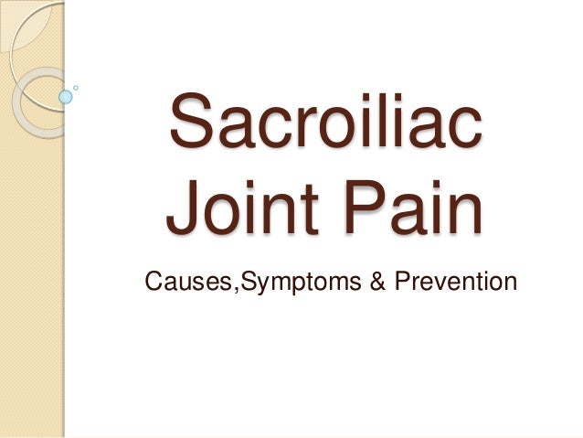 Sacroiliac
Joint Pain
Causes,Symptoms & Prevention
 