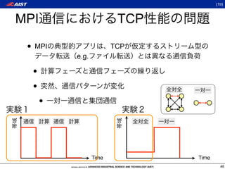 (19)



MPI                      TCP

 • MPI                  TCP
          e.g.

  •
  •
      •



                 Time          Time
                                        46
 