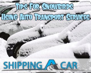 Tips For Snowbirds
Using Auto Transport Services
Tips For Snowbirds
Using Auto Transport Services
SHIPPINGSHIPPING CARCAR
 