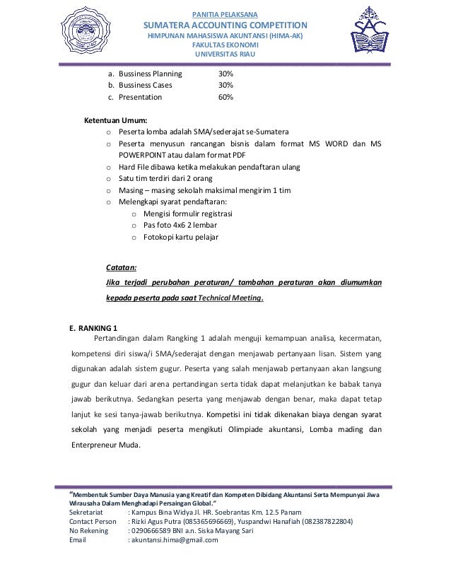 Sac Sumatra Accounting Competition 2015