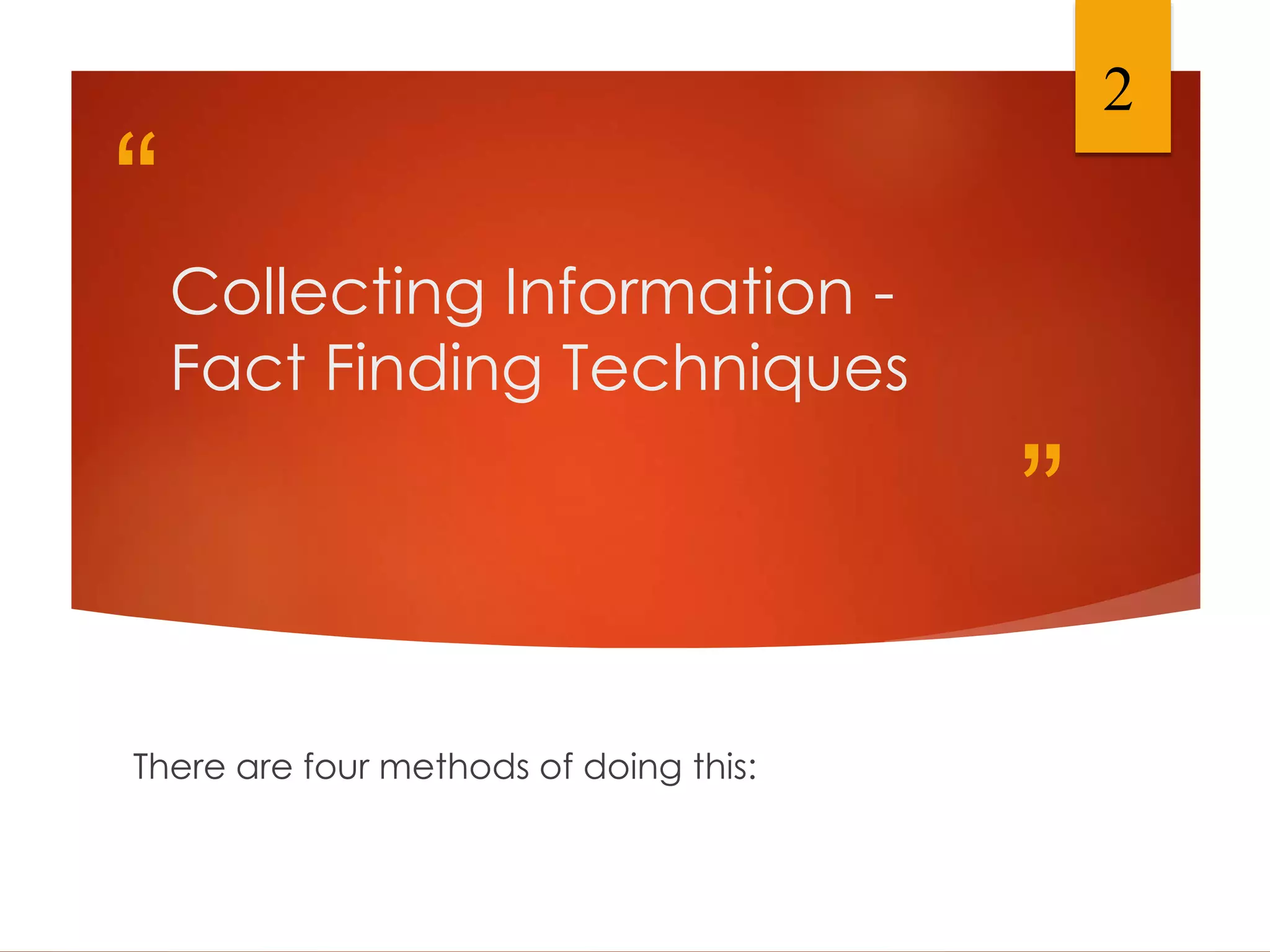 Fact - Finding Techniques | PPTX