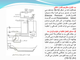 ‫ب‬-‫داخلي‬ ‫فشار‬ ‫ماكزيمم‬ ‫كنترل‬
‫شتكل‬ ‫در‬ ‫كته‬ ‫ونه‬ ‫همان‬12-10‫متي‬ ‫مشتاهده‬
‫تتتوپاپ‬‫ت‬‫س‬ ‫تتت‬‫ت‬‫ي‬ ‫تتتوا‬‫ت‬‫ه‬ ‫ورودي‬ ‫تتتير‬‫ت‬‫مس‬ ‫در‬ ‫تتتود‬‫ت‬‫ش‬
‫فشتتتتار‬ ‫كنتتتتترل‬(Execive Pressure
Preventation Valve)‫تتتده‬‫ت‬‫وردي‬ ‫تتتب‬‫ت‬‫نص‬
‫تتت‬‫ت‬‫اس‬.‫تتداوم‬‫ت‬‫م‬ ‫تتردن‬‫ت‬‫ك‬ ‫تتار‬‫ت‬‫ك‬ ‫تتر‬‫ت‬‫اث‬ ‫در‬ ‫تته‬‫ت‬‫چنانچ‬
‫تتتن‬‫ت‬‫اي‬ ‫تتتود‬‫ت‬‫ش‬ ‫تتتاد‬‫ت‬‫زي‬ ‫تتتي‬‫ت‬‫داخل‬ ‫تتتار‬‫ت‬‫فش‬ ،‫تتتور‬‫ت‬‫كمپرس‬
‫تت‬‫ت‬‫تخلي‬ ‫را‬ ‫تتافي‬‫ت‬‫اض‬ ‫تتار‬‫ت‬‫فش‬ ‫تتد‬‫ت‬‫توان‬ ‫تتي‬‫ت‬‫م‬ ‫تتوپاپ‬‫ت‬‫س‬‫ه‬
‫نمايد‬.
2-‫سد‬ ‫كردن‬ ‫متودم‬ ‫و‬ ‫تخليه‬ ‫دستورالعمل‬
‫ستطح‬ ‫آمتدن‬ ‫بتاال‬ ‫تام‬ ‫هن‬ ‫بته‬ ‫سد‬ ‫كلي‬ ‫حالت‬ ‫در‬
‫تتتردد‬‫ت‬‫و‬ ‫تتتي‬‫ت‬‫م‬ ‫تخليتتته‬ ‫تتت‬‫ت‬‫اتوماتي‬ ‫بصتتتورت‬ ‫آب‬.
‫تين‬‫ت‬‫چن‬ ‫تدن‬‫ت‬‫آم‬ ‫تود‬‫ت‬‫بوج‬ ‫تدون‬‫ت‬‫ب‬ ‫تد‬‫ت‬‫باش‬ ‫الزم‬ ‫ته‬‫ت‬‫چنانچ‬
‫سوپا‬ ‫وشودن‬ ‫با‬ ‫شود‬ ‫تخليه‬ ‫سد‬ ‫حالتي‬‫تخليه‬ ‫پ‬
‫كرد‬ ‫تخليه‬ ‫را‬ ‫سد‬ ‫توان‬ ‫مي‬ ‫هوا‬.
‫بت‬ ‫را‬ ‫هتوا‬ ‫شتير‬ ‫بايتد‬ ‫سد‬ ‫كردن‬ ‫متورم‬ ‫براي‬‫از‬
‫تتود‬‫ت‬‫نم‬.‫و‬ ‫تتور‬‫ت‬‫كمپرس‬ ‫تتردن‬‫ت‬‫ك‬ ‫تتن‬‫ت‬‫روش‬ ‫از‬ ‫تتس‬‫ت‬‫پ‬
‫بت‬ ‫داخلتي‬ ‫فشار‬ ‫كه‬ ‫امي‬ ‫هن‬ ،‫سد‬ ‫شدن‬ ‫متورم‬‫ه‬
‫وتردد‬ ‫متي‬ ‫خاموش‬ ‫كمپرسور‬ ‫رسيد‬ ‫الزم‬ ‫حد‬.
(‫شكل‬12-10.)
 
