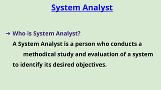 System Analysis and Design - BCA Lecture | PPTX