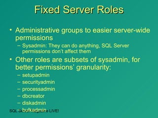 Dealing with SQL Security from ADO.NET