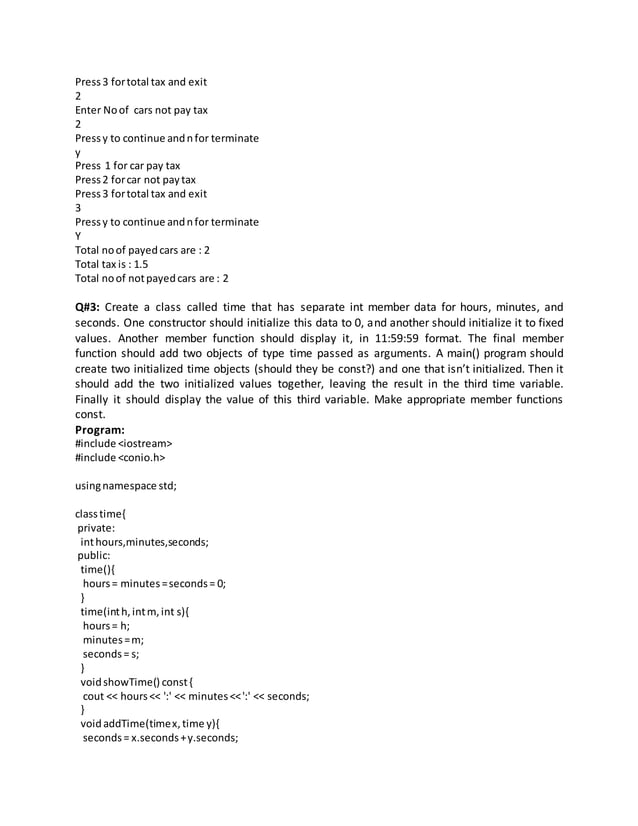 OOP program questions with answers | PDF