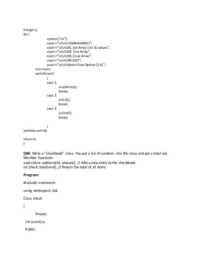OOP program questions with answers