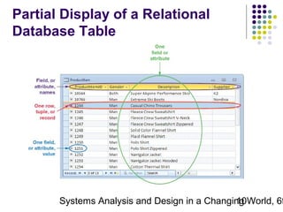 Partial Display of a Relational
Database Table

Systems Analysis and Design in a Changing World, 6t
10

 
