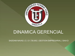 DINAMICA GERENCIAL 
SADDAM NAVAS | C.I 21.726.852 | GESTION EMPRESARIAL | SAIA D 
 