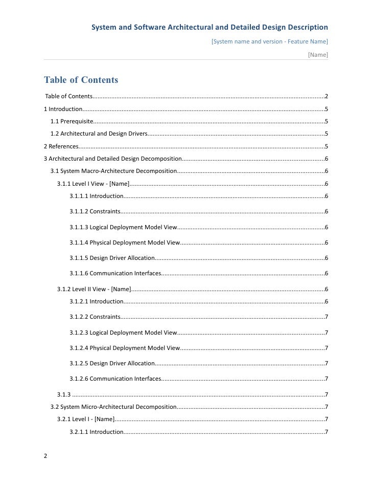 Software Detailed Design Document Sample Software Detailed Design Document Sample