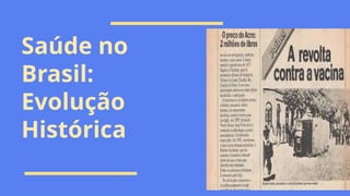 Saúde no
Brasil:
Evolução
Histórica
 
