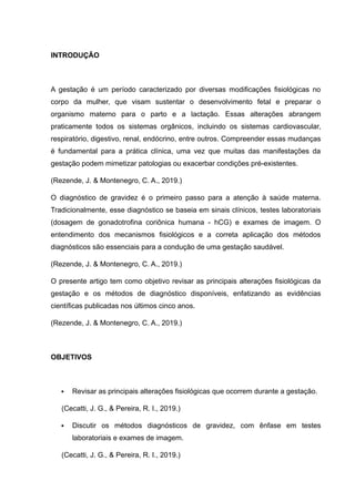 ALTERAÇÕES FISIOLÓGICAS DA GESTAÇÃO E DIAGNÓSTICO DE GRAVIDEZ | DOCX