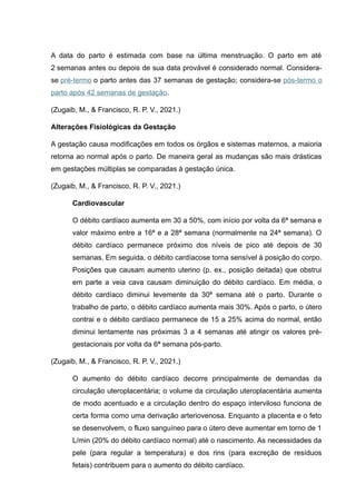 ALTERAÇÕES FISIOLÓGICAS DA GESTAÇÃO E DIAGNÓSTICO DE GRAVIDEZ | DOCX