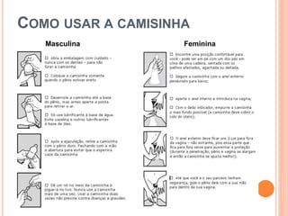 COMO USAR A CAMISINHA
Masculina Feminina
 