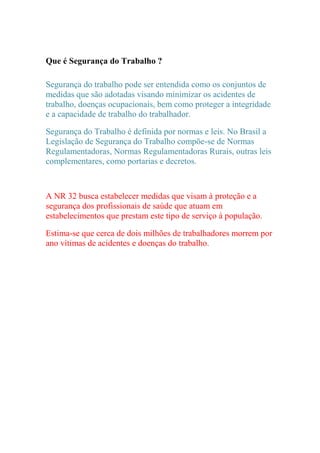 SaúDe Do Trabalhador I Aula