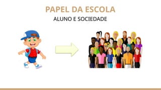 PAPEL DA ESCOLA
ALUNO E SOCIEDADE
 