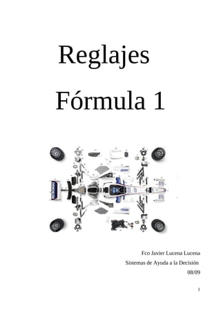 Reglajes
Fórmula 1
Fco Javier Lucena Lucena
Sistemas de Ayuda a la Decisión
08/09
1
 