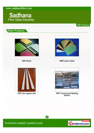 FRP Products


Other Products:




            GRP Sheet             SRBF plain sheet




        FRP Coil support Bar   F...