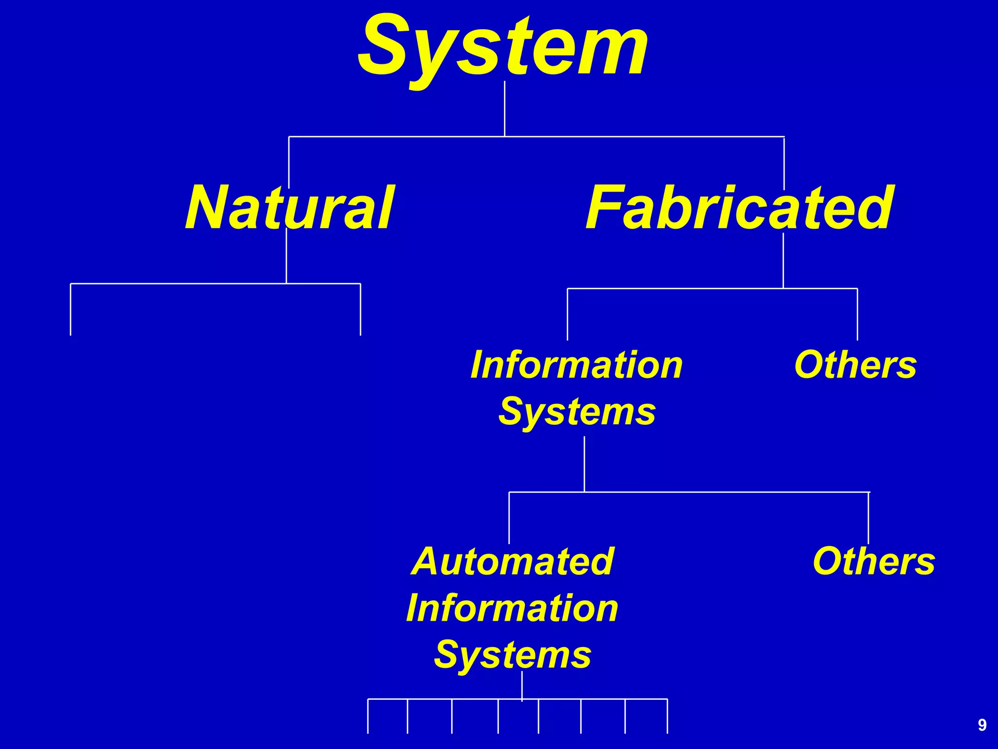 System Natural Fabricated Information Systems Others Automated Information Systems Others 