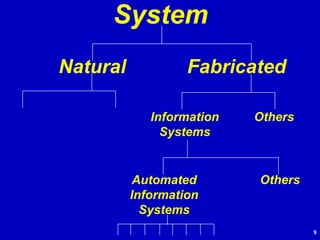 System Natural Fabricated Information Systems Others Automated Information Systems Others 