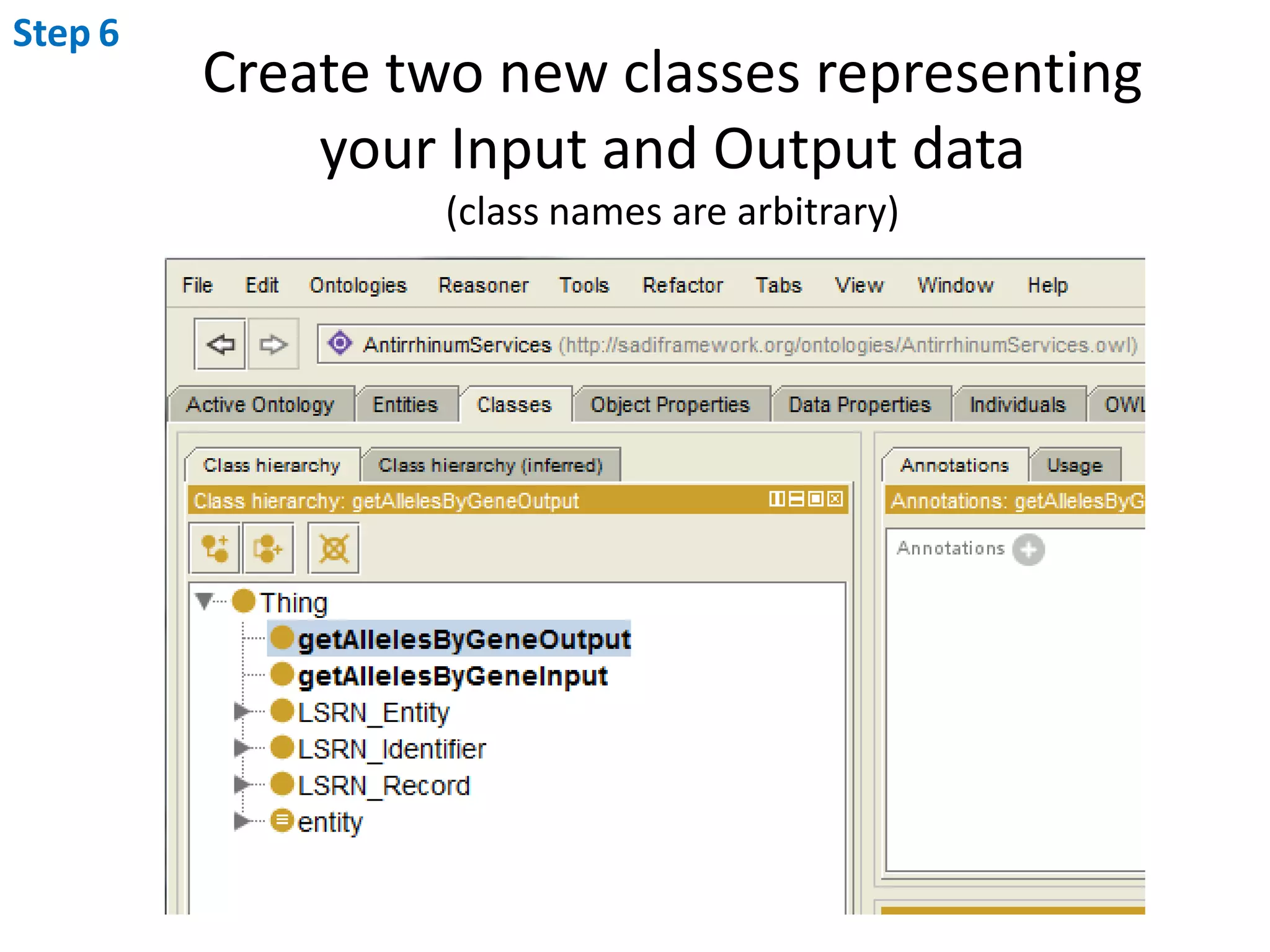 Step6Create two new classes representingyour Input and Output data(class names are arbitrary)
