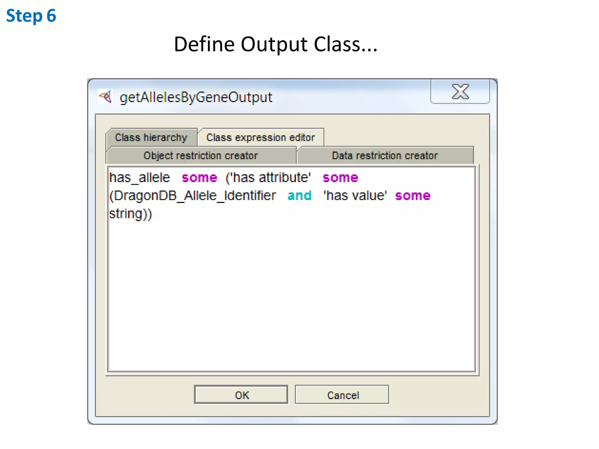 Step6Define Output Class...
