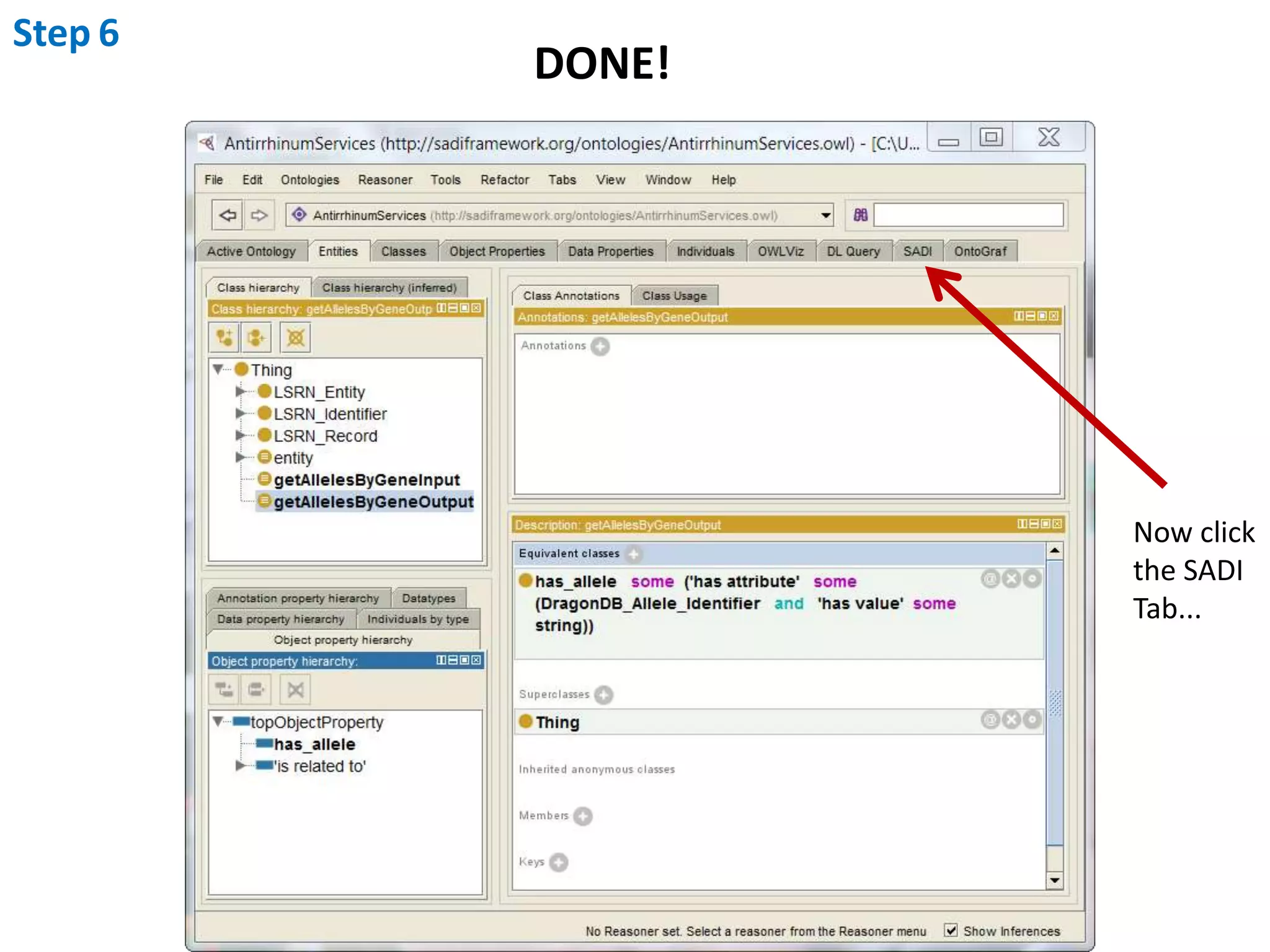Step6DONE!Now clickthe SADITab...