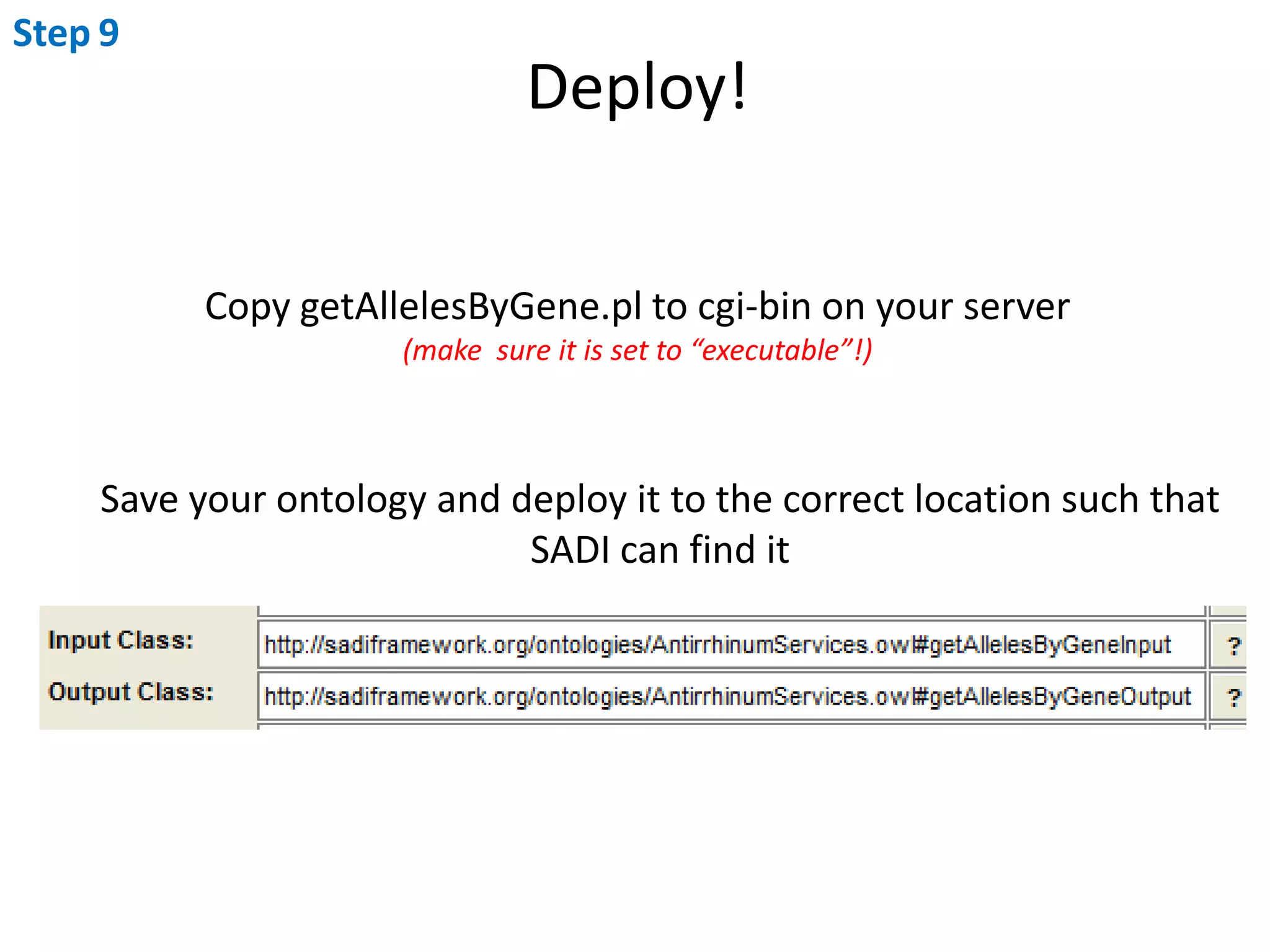 Step8For example...	here I am just going to hard-code the	output data for simplicity, but of course	you would normally use a database call	or algorithm to generate this...