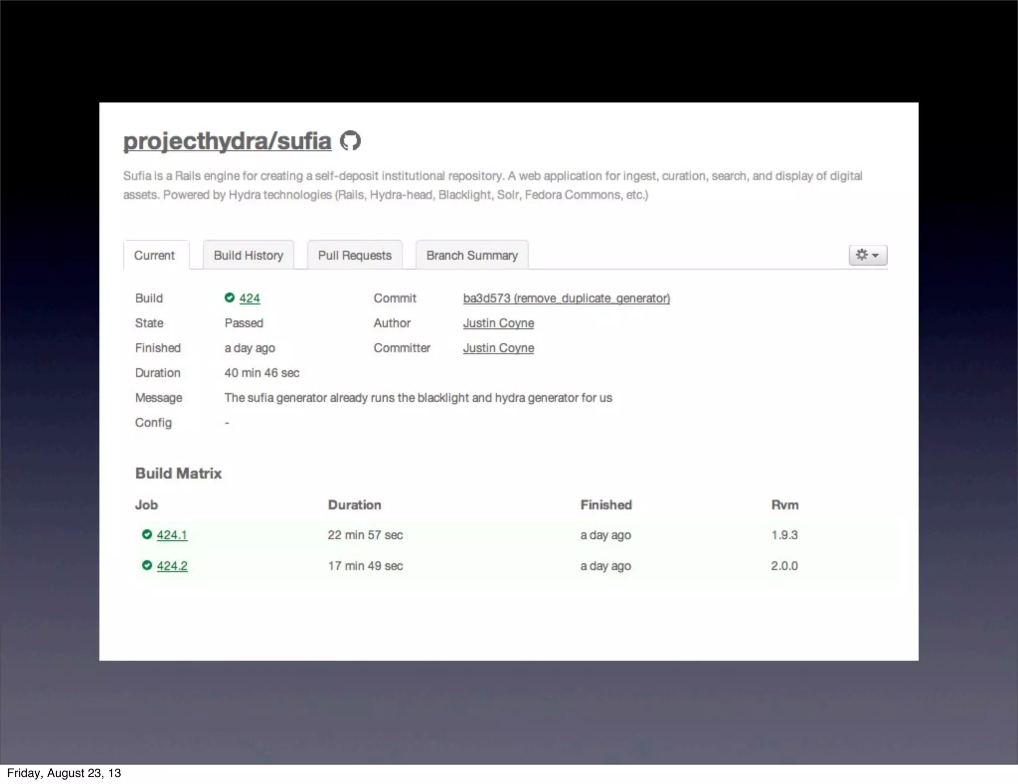 Friday, August 23, 13
 