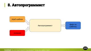 CoreHard.
Автопрограммист
файл по
шаблону
исходник
jinja2-шаблон
 