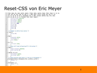 Reset-CSS von Eric Meyer 