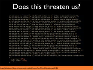 Does this threaten us?




https://github.com/cboone/hypsometric-css/blob/master/html5/html5-defaults.css#L426
 
