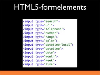 HTML5-formelements
 