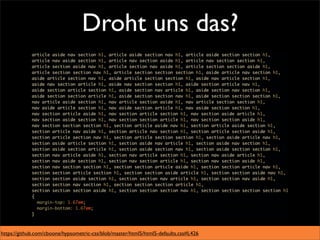 Droht uns das?




https://github.com/cboone/hypsometric-css/blob/master/html5/html5-defaults.css#L426
 