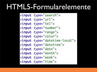 HTML5-Formularelemente
 
