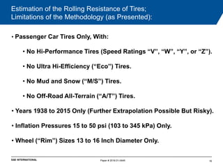Estimation of the Rolling Resistance of Tires PPTX