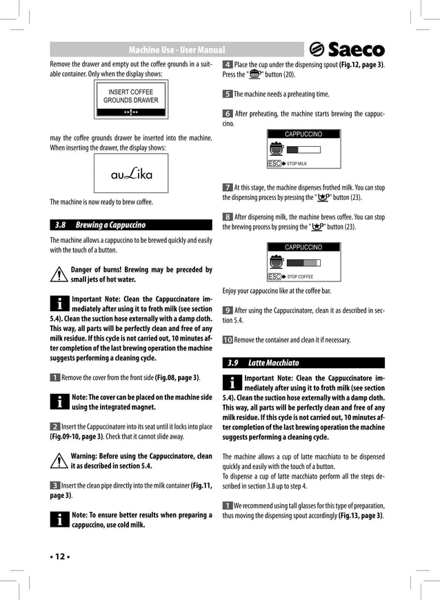 Saeco aulika user manual