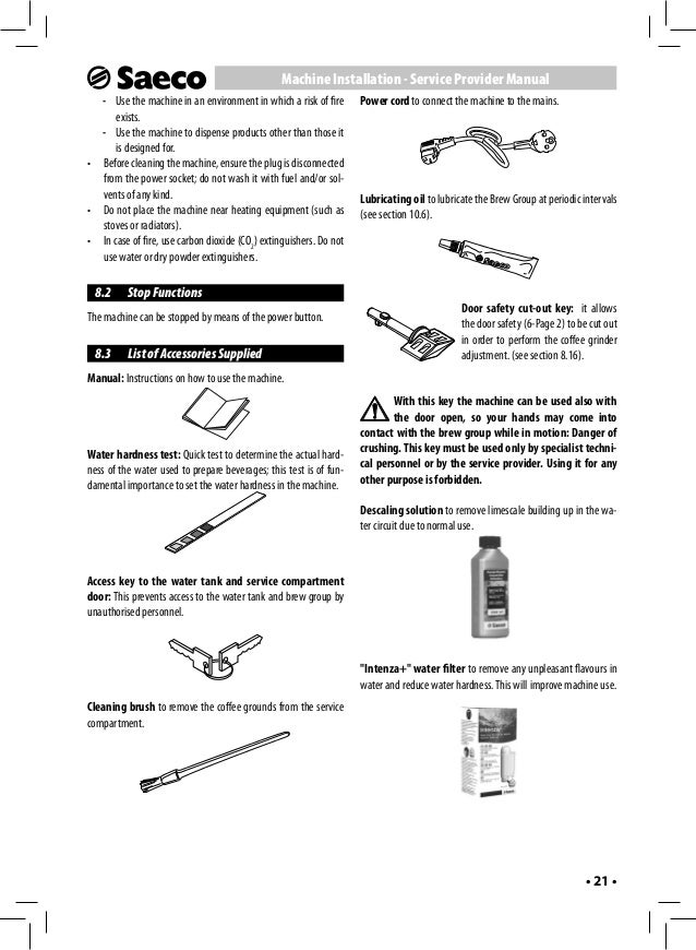 Saeco aulika user manual